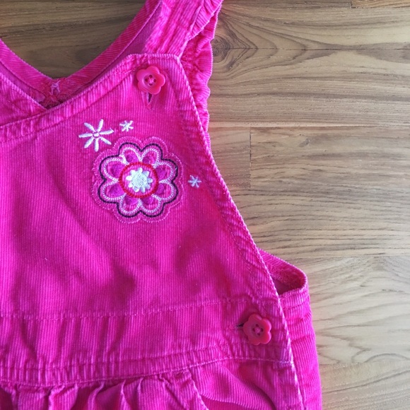 OshKosh 18M Pink Corduroy Overalls with Ruffles for Baby/Toddler - Picture 2 of 5